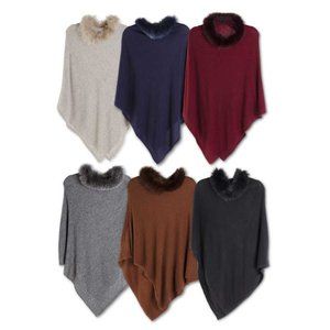 Fur collar gorgeous shawls